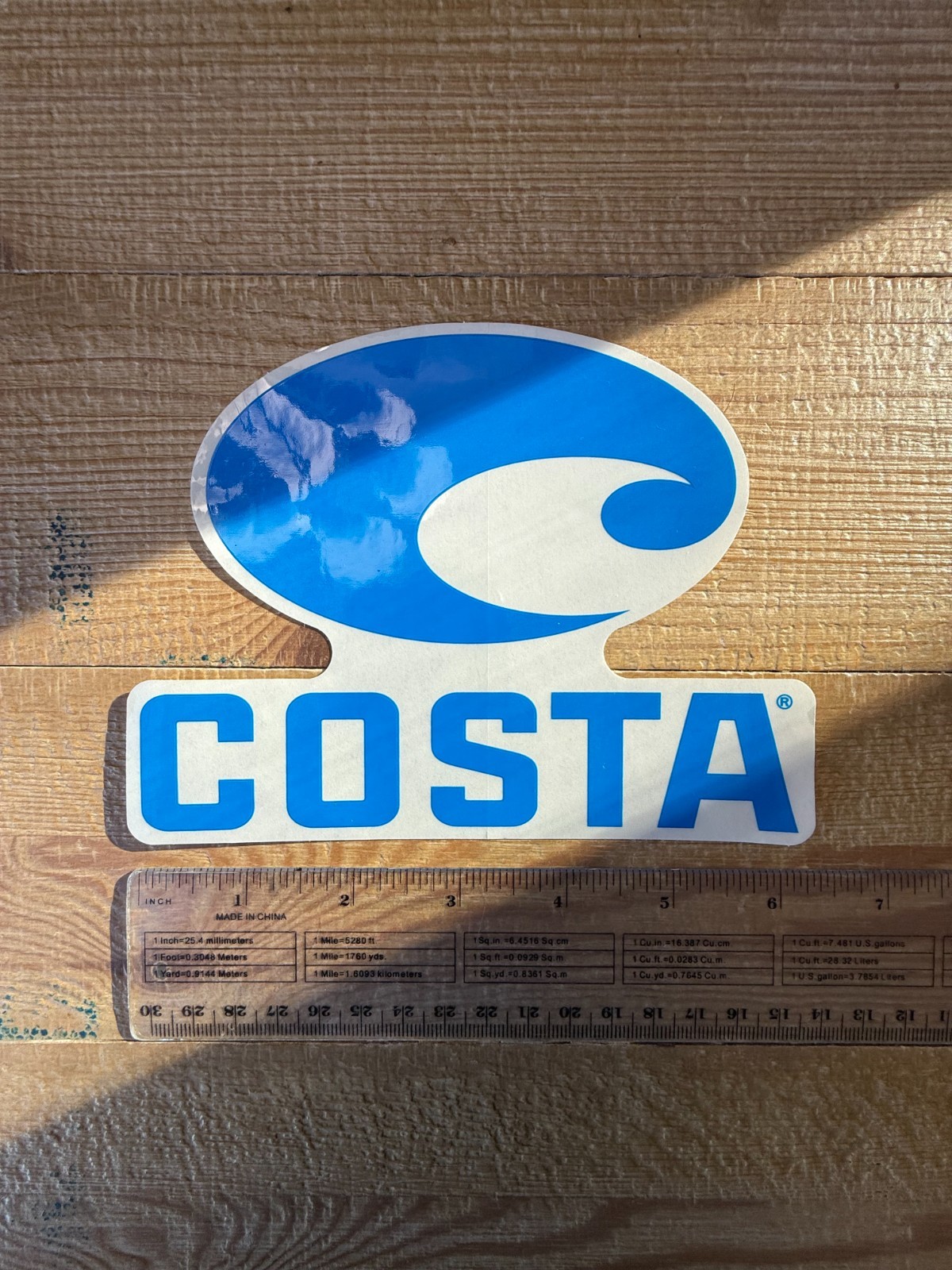 Costa Del Mar Logo Sticker Decal Blue Wave Die-Cut 6.5 x 5 Inch Hard to Find