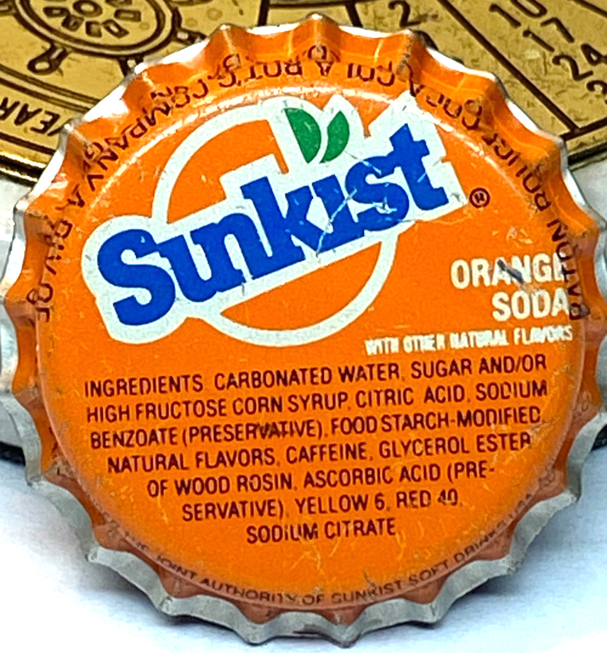 FREE SHIPPING Vintage SUNKIST Orange NEW Bottle CAP Baton Rouge LA COCA COLA Co