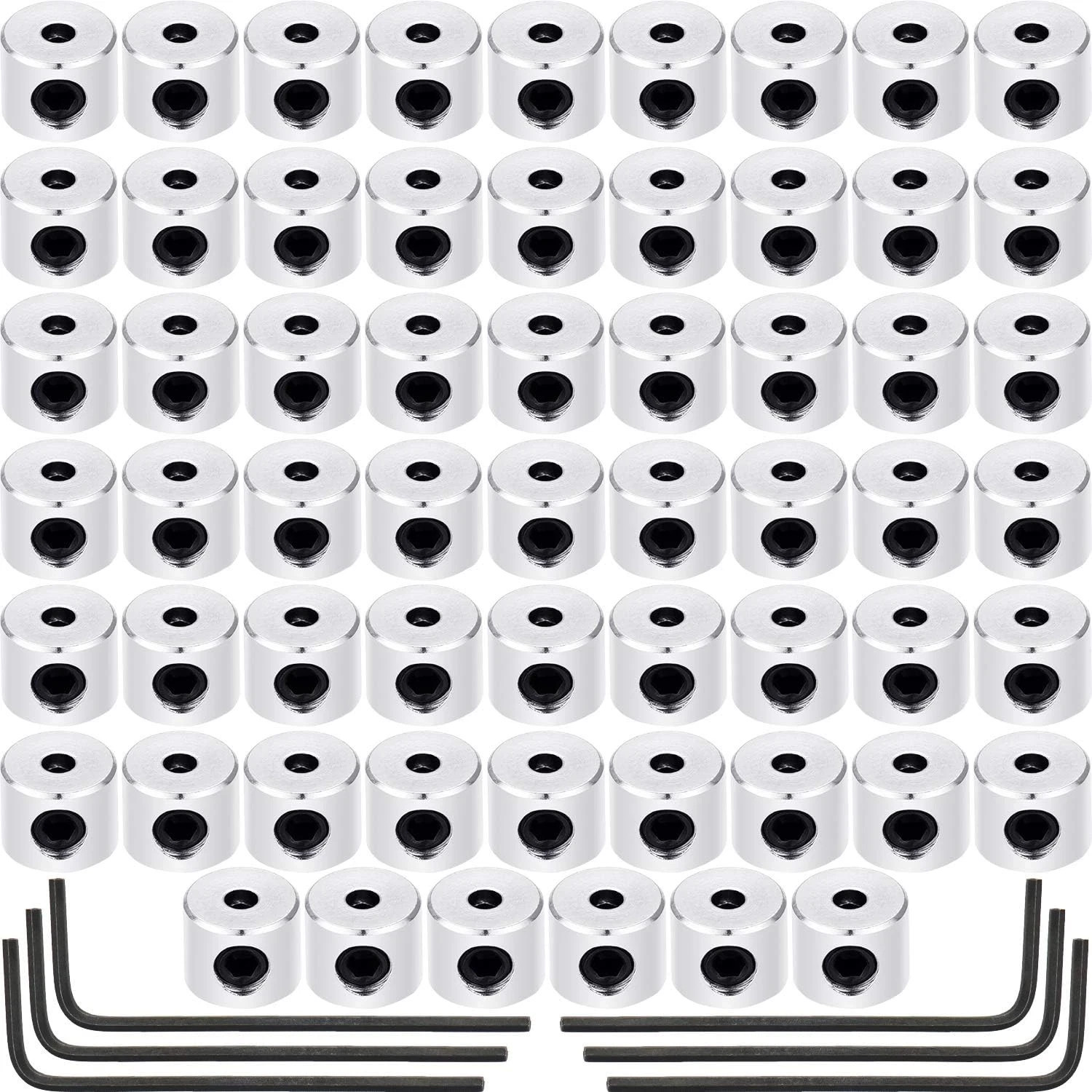 60 Pieces Pin Keepers Locking Clasp Pin Backs Replacement with Wrench (Silver Co