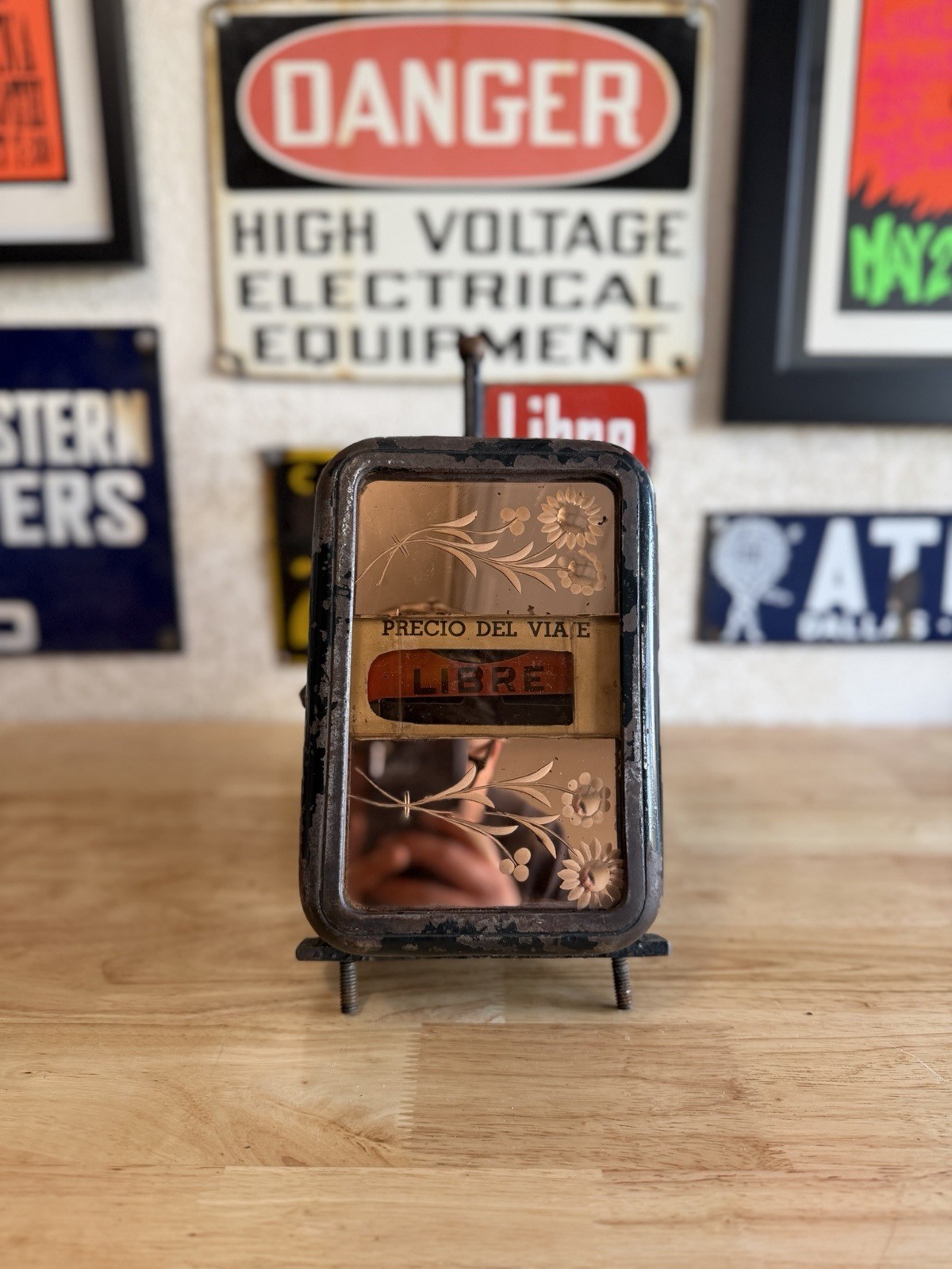Rare Antique Vintage Spanish Taximeter 
