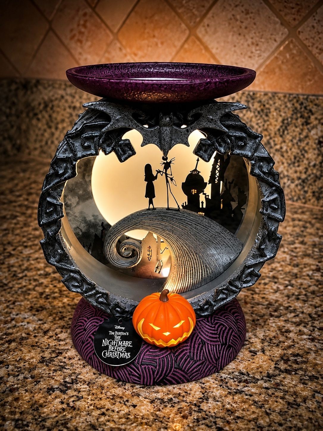 Disney Nightmare Before Christmas spiral hill light up pedestal candle holder Disney Nightmare Before Christmas spiral hill light up pedestal candle holder