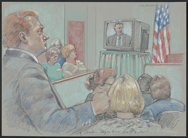 Courtroom drawings of United States v. James B. McDougal (Whitewater) trial