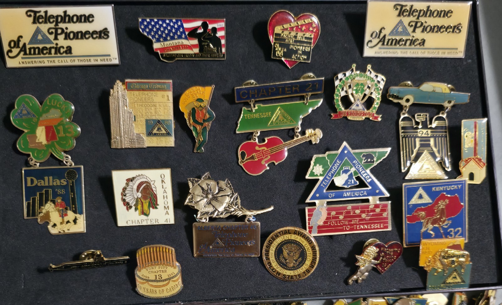 400 Vintage Telephone Pioneers Of America Lapel Pins Mixture Of All Regions