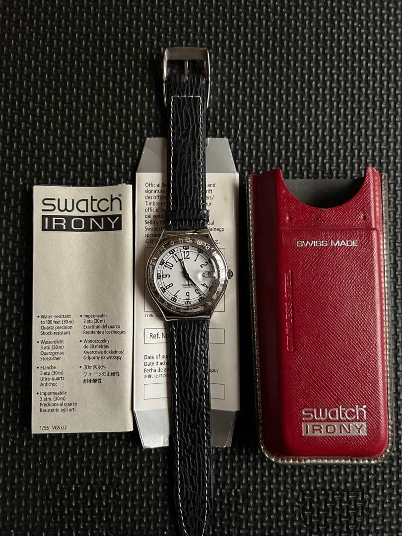 swatch Irony Wristwatch Leather Mens