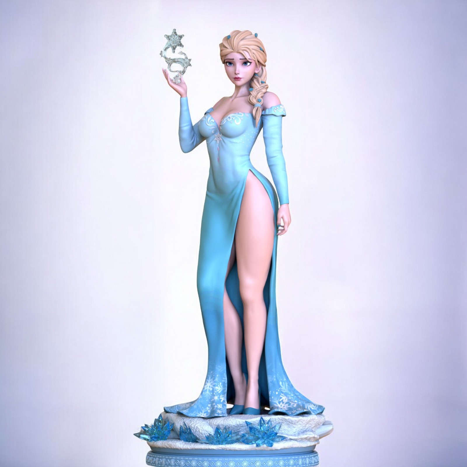 Elsa Fanart Anime Figure Airbrush Painted 25cm Adult Collectible Display Model Elsa Fanart Anime Figure Airbrush Painted 25cm Adult Collectible Display Model