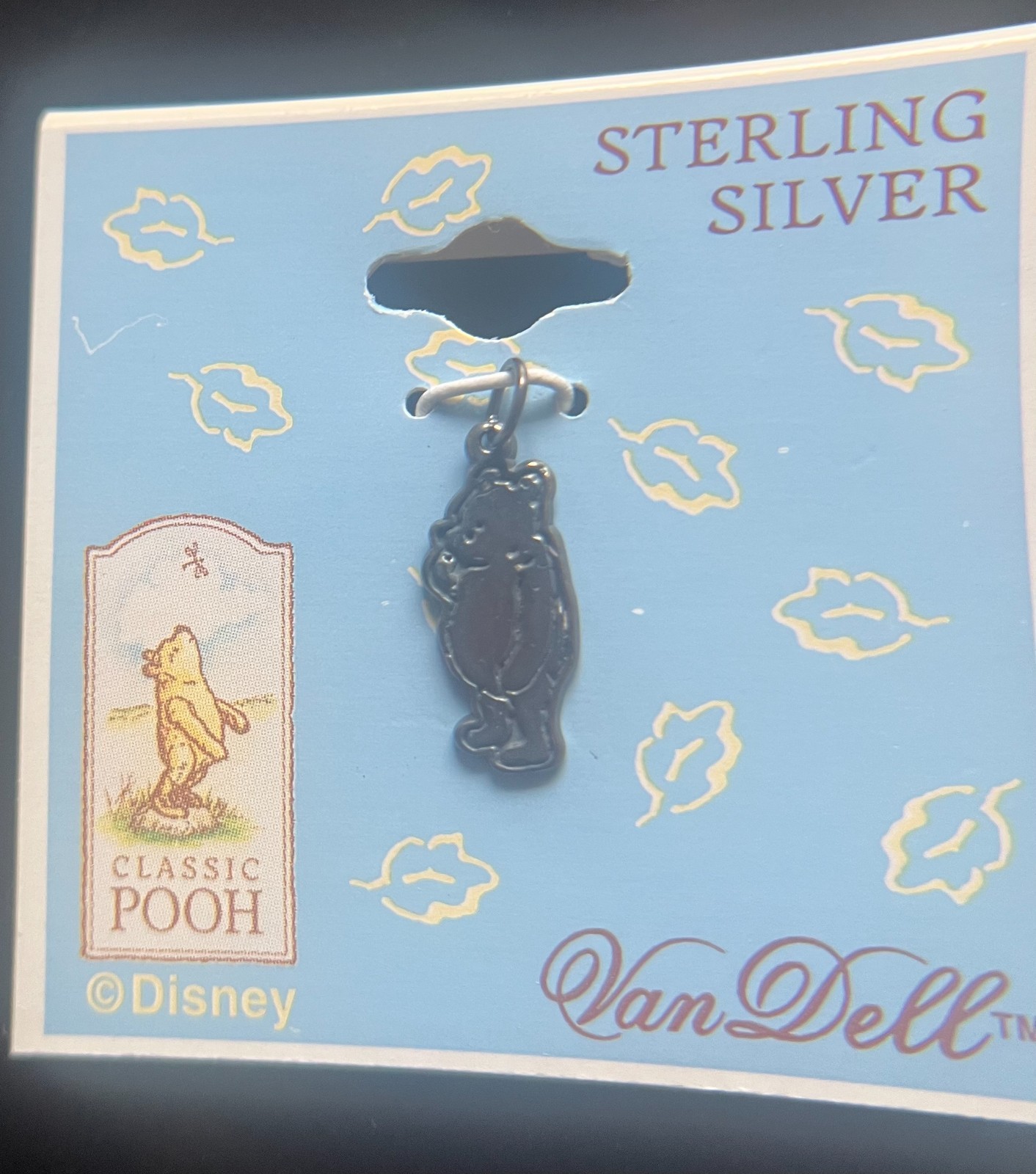 Vintage Classic Pooh Sterling Silver Charm Pendant Disney Van Dell New
