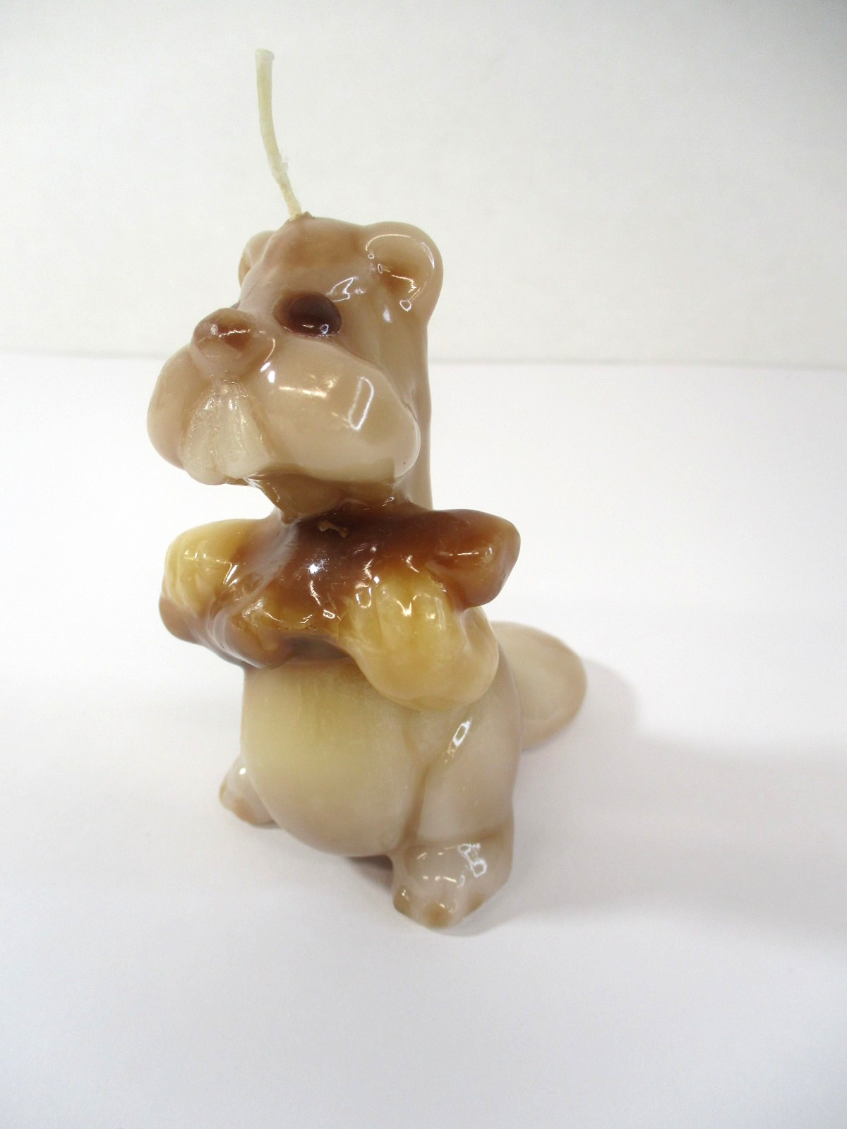 Vtg 1970s Brown Beaver Shaped Candle Novelty Animal Retro Decor Unused