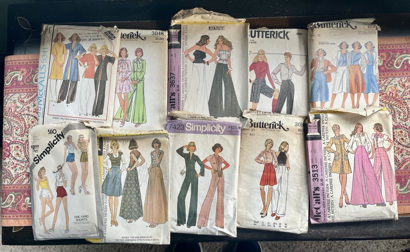 Assorted Used Vintage Women’s Sewing Patterns 1970s Fun Cool Ephemera