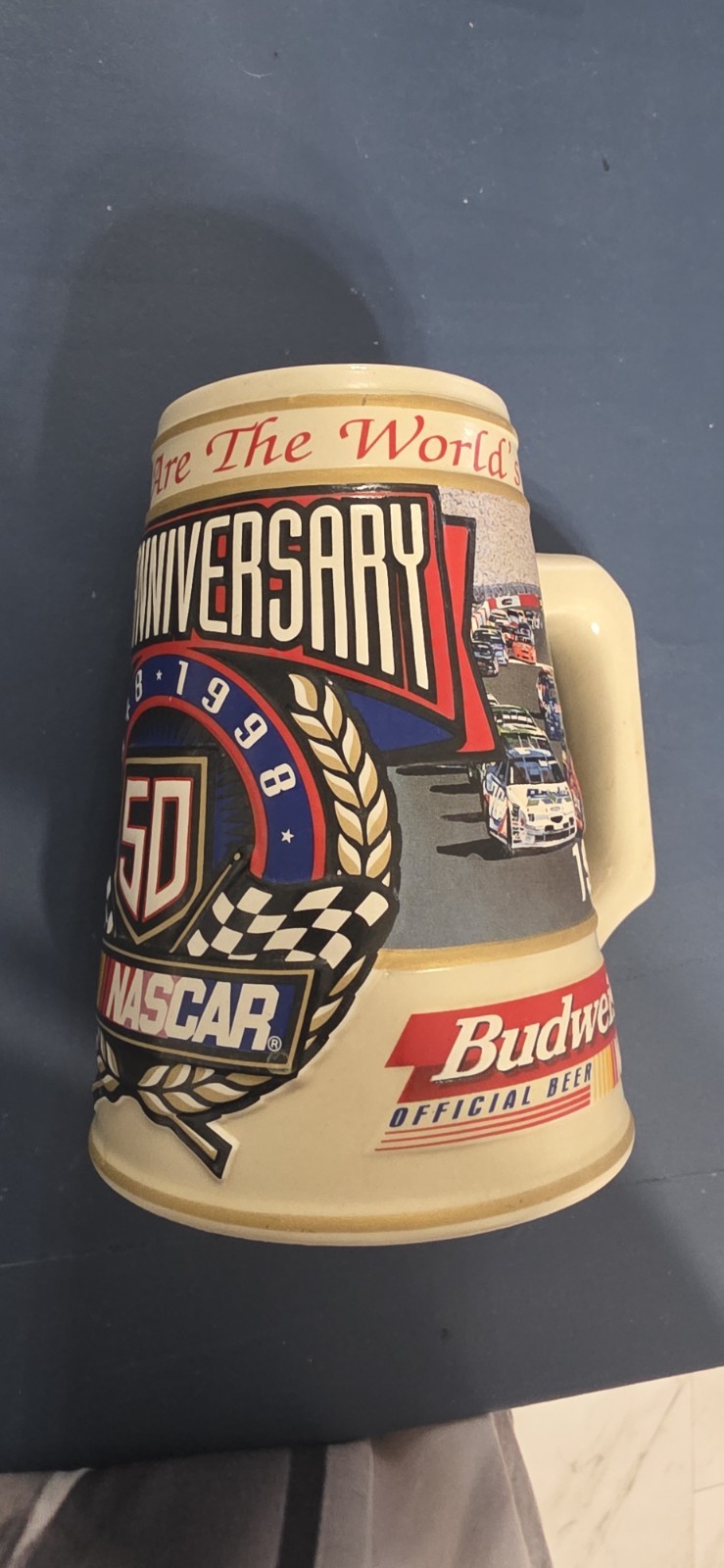 CS371 Vintage 1997 Budweiser NASCAR 50th Anniversary Stein 18033