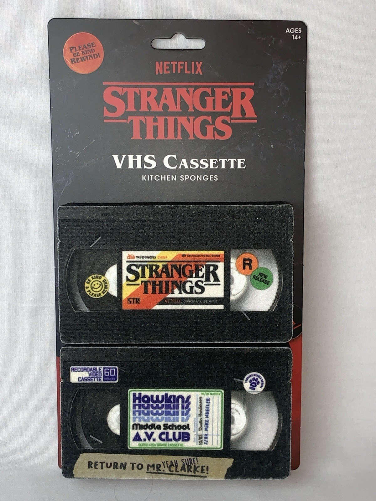 Stranger Things Retro VHS Cassette Genuine Fred Kitchen Sponges Set Netflix NEW