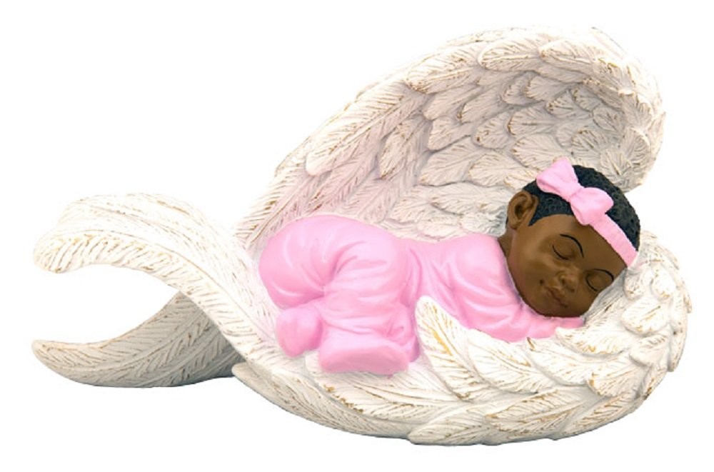 United Treasures African-American Baby Girl in Angel Wing,Sculptures & Figurines