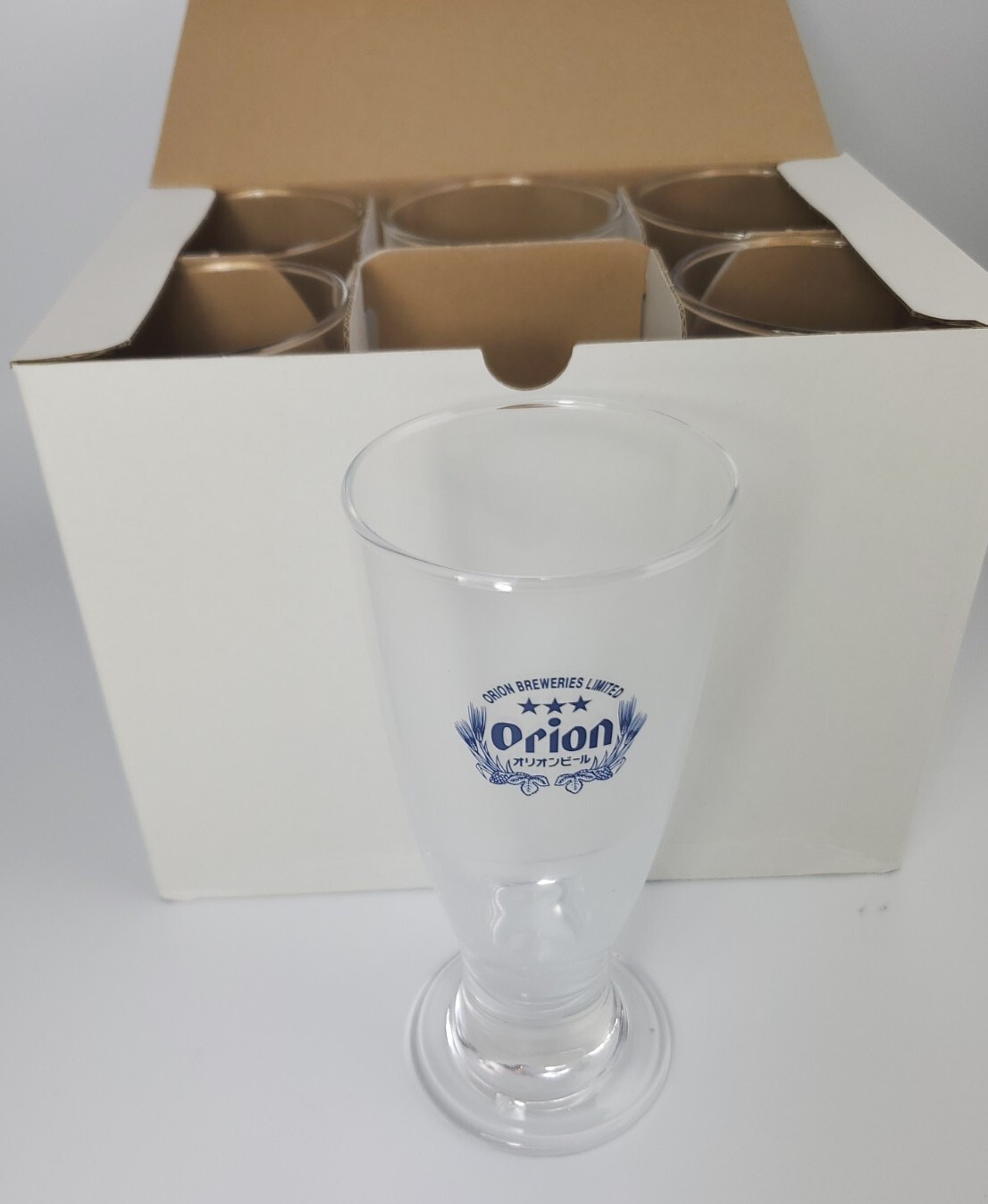 Set of 6 Orion Breweries Limited Beer Glass Mug Okinawa Japan Rare 12oz