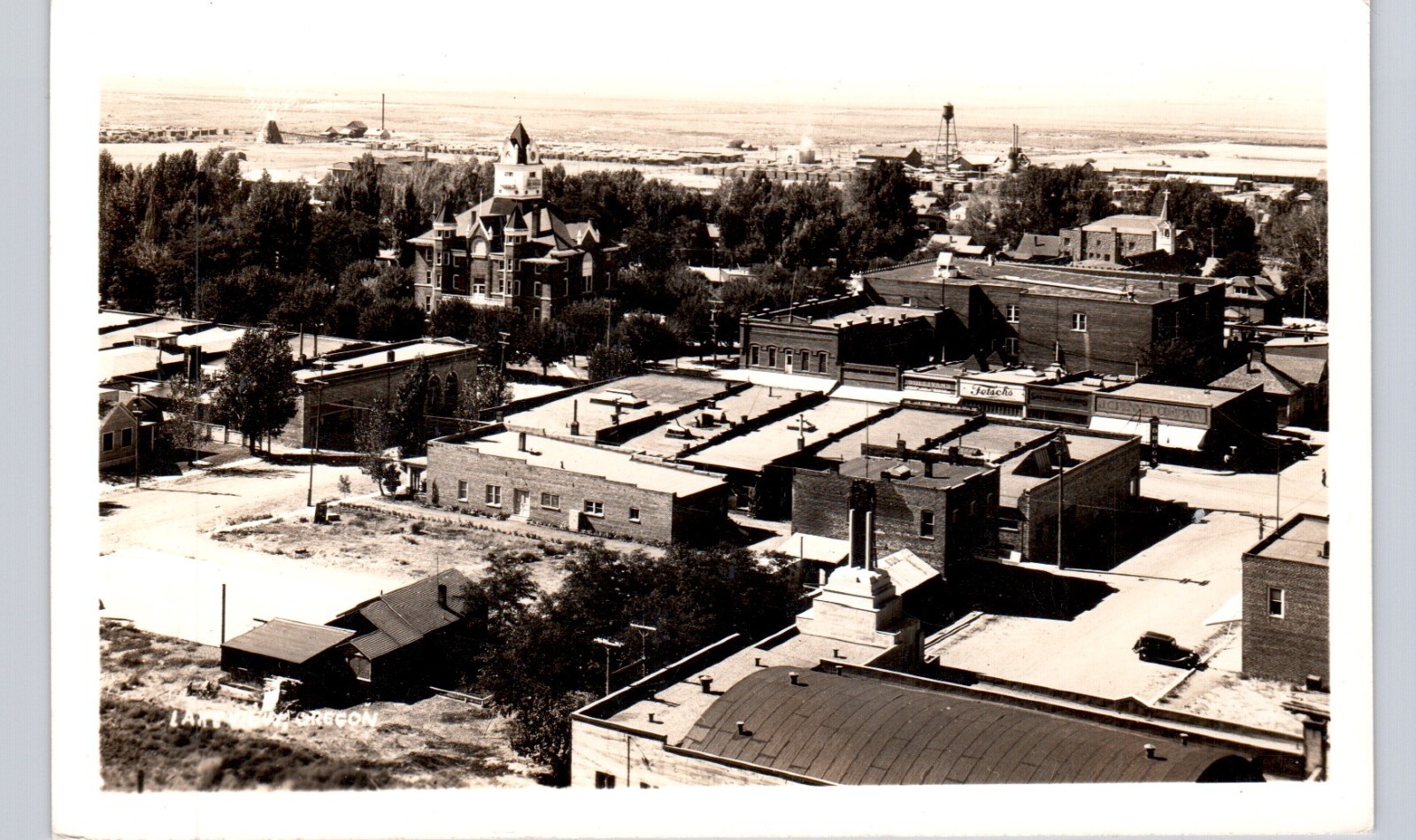 BIRD\'S EYE-VIEW lakeview or real photo postcard rppc oregon court