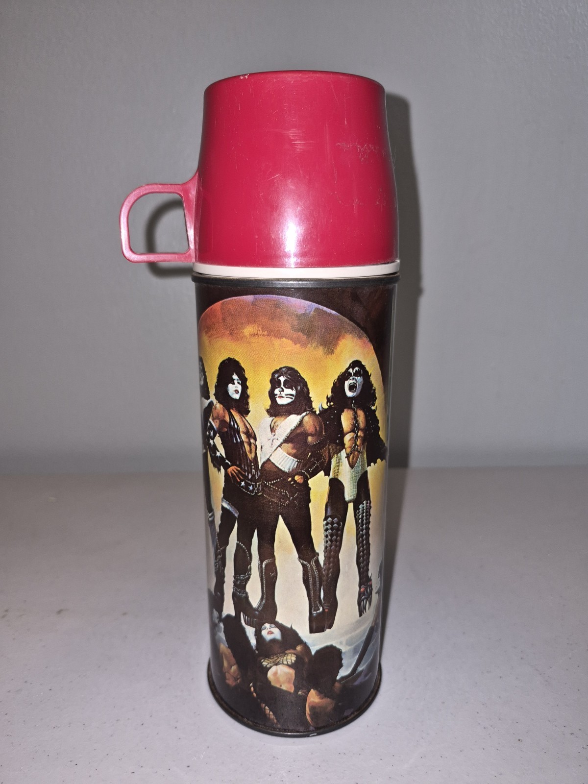 Vintage Kiss Band Rock An Roll Large Thermos Very Rare