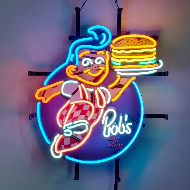 US STOCK Big Boy Bob\'s Burger Open Neon Sign 19\