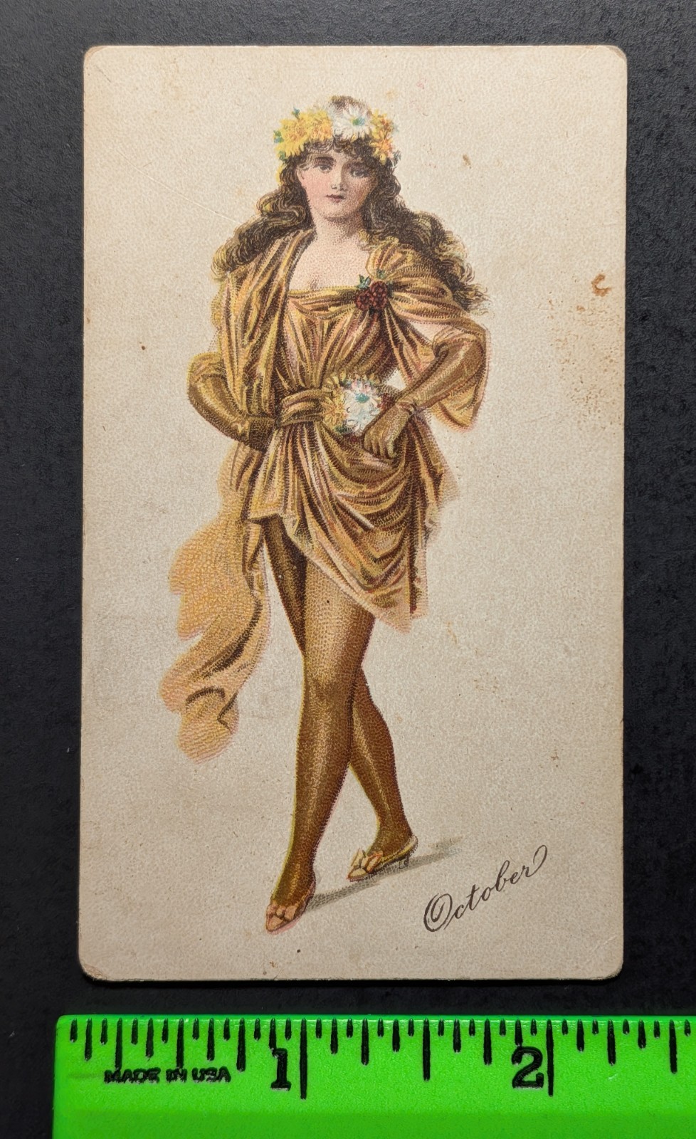 Antique 1888 October Pinup Buchner Morning Glory N285 Tobacco Card (Minor Wear)