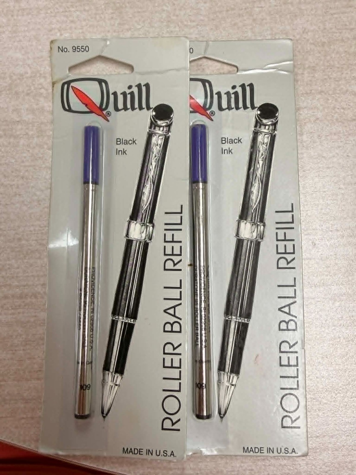 Quill roller ball black ink refill no. 9550- pack of 2