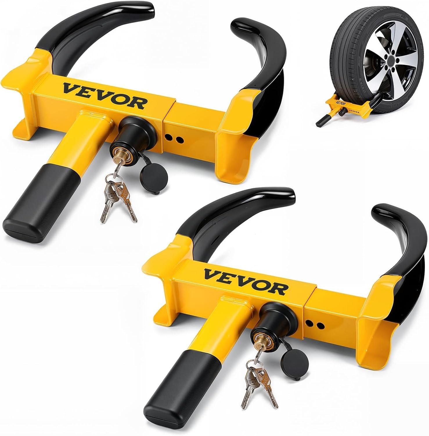 VEVOR Wheel Clamp Lock, 2 Pack Universal Adjustable Anti-Theft Tire Lock, Heavy