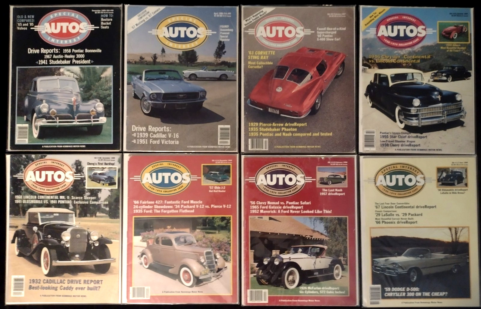 8 Issues Hemming\'s Special-Interest Autos 1985 86 87 88 89 1990 Special Interest