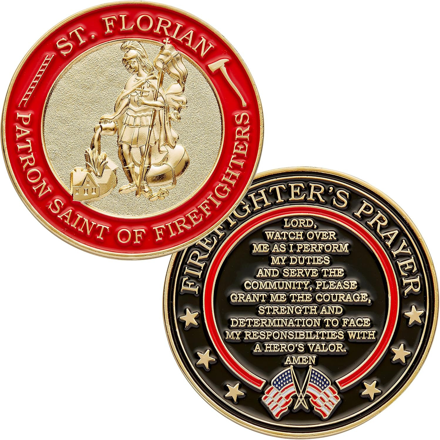St. Florian Patron Saint of Firefighters Challenge Coin Prayer 1