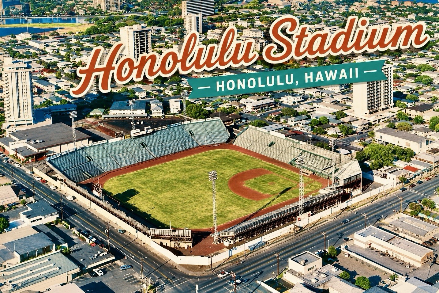 HONOLULU Stadium HONOLULU, HAWAII Baseball Modern Postcard B794