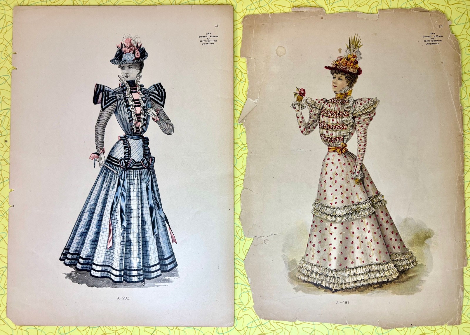 Antique Victorian Fashion Plates Grand Album Metropolitan Fashions c1886 Lot 2 Antique Victorian Fashion Plates Grand Album Metropolitan Fashions c1886 Lot 2