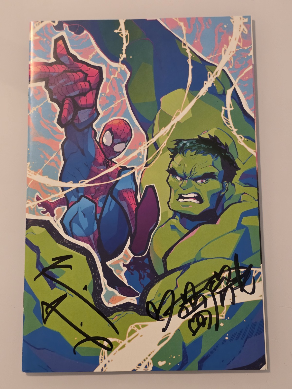 Signed By Kevin Smith & Rose Besch SPIDER-MAN/HULK: FIRE AND BRIMSTONE #1 W/COA