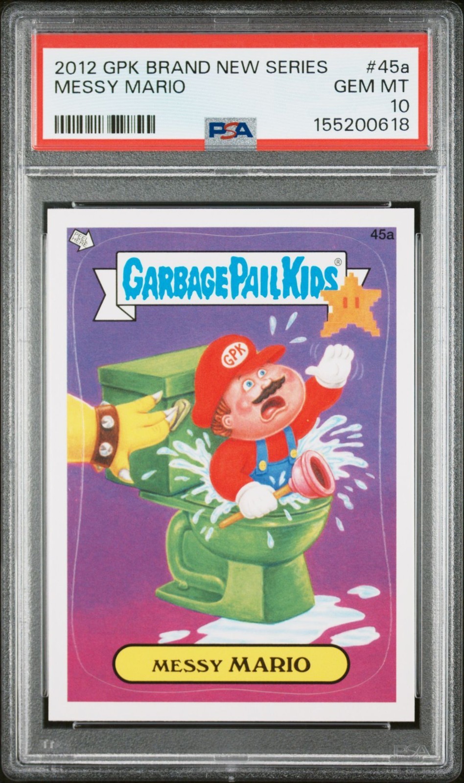 2012 Topps Garbage Pail Kids BNS1 MESSY MARIO 45a PSA 10 GEM Super Bros. NES SMB