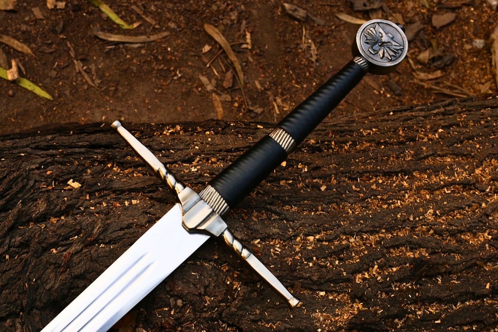 Witcher Aerondight Sword Geralt Fantasy Replica Stainless Steel Blade Scabbard