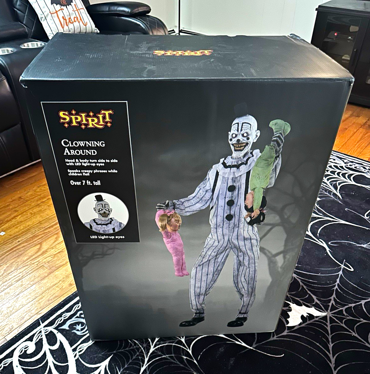 Spirit Clowning Around Animatronic Halloween Prop w/ LED Light-Up Eyes