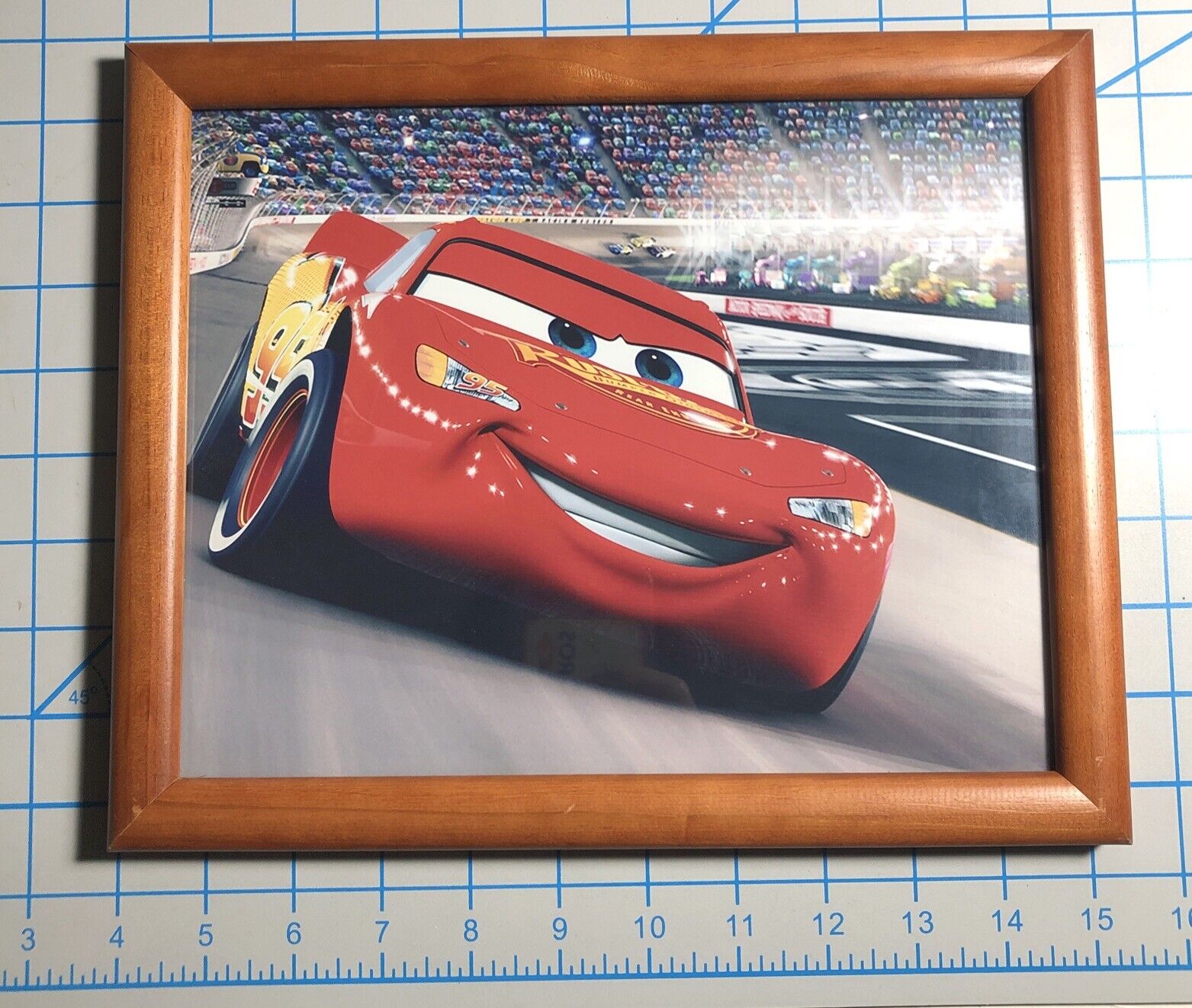 Lot 6x Walt Disney Cars Movie Pictures w/ Quality Wooden Frames Pixar Framed