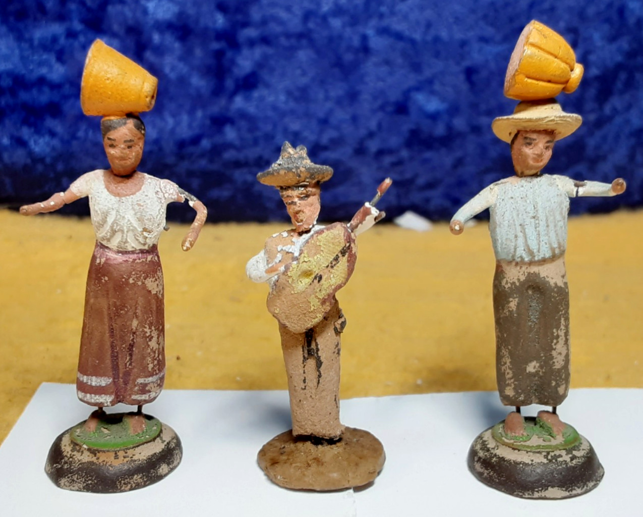 Set of 3 Vint. mini figurines; Mexico; 1950\'s/60\'s; VG+