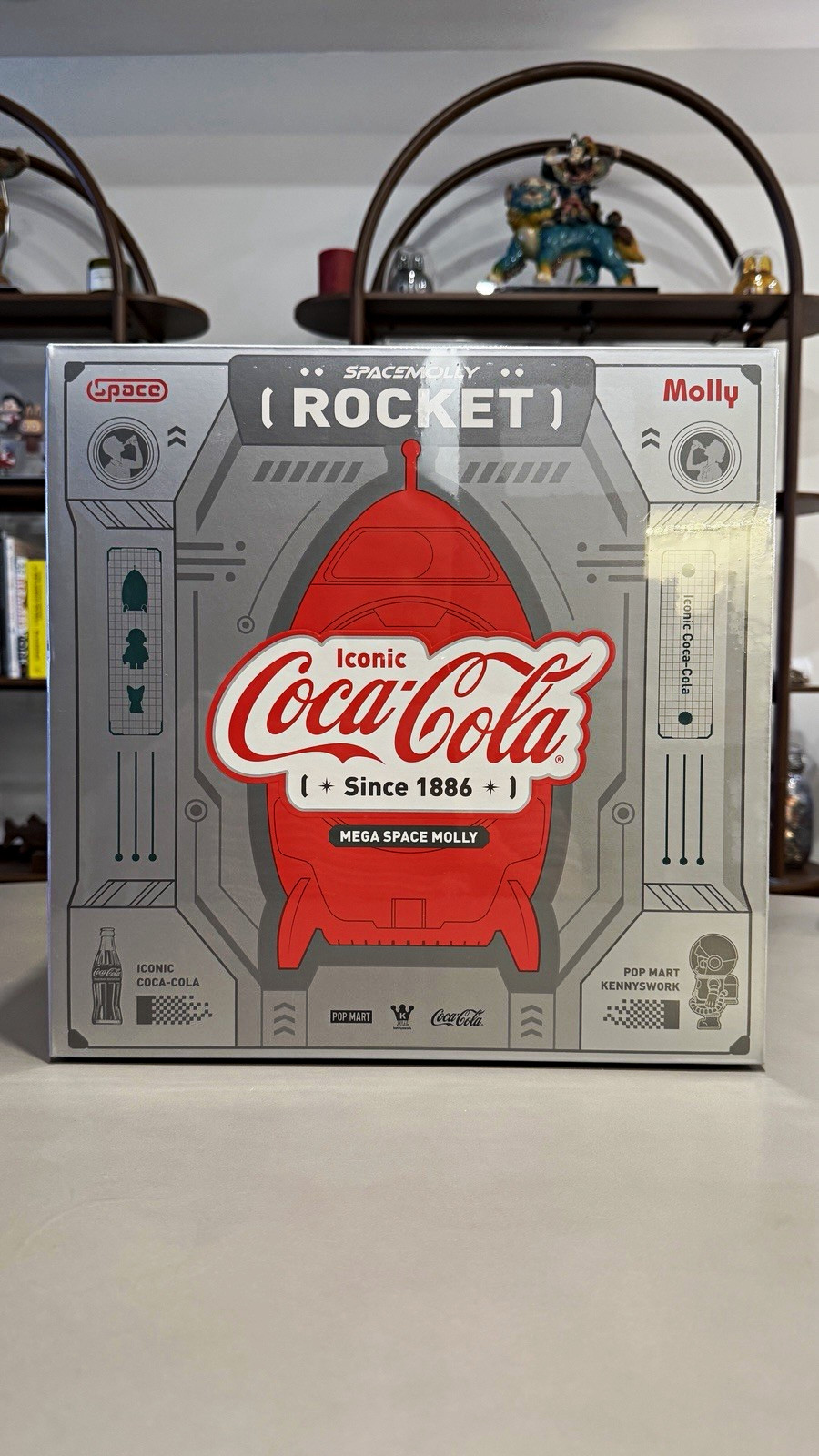 Coca-Cola SPACE MOLLY Rocket Advertising Bank, Silver/Red Soda Theme