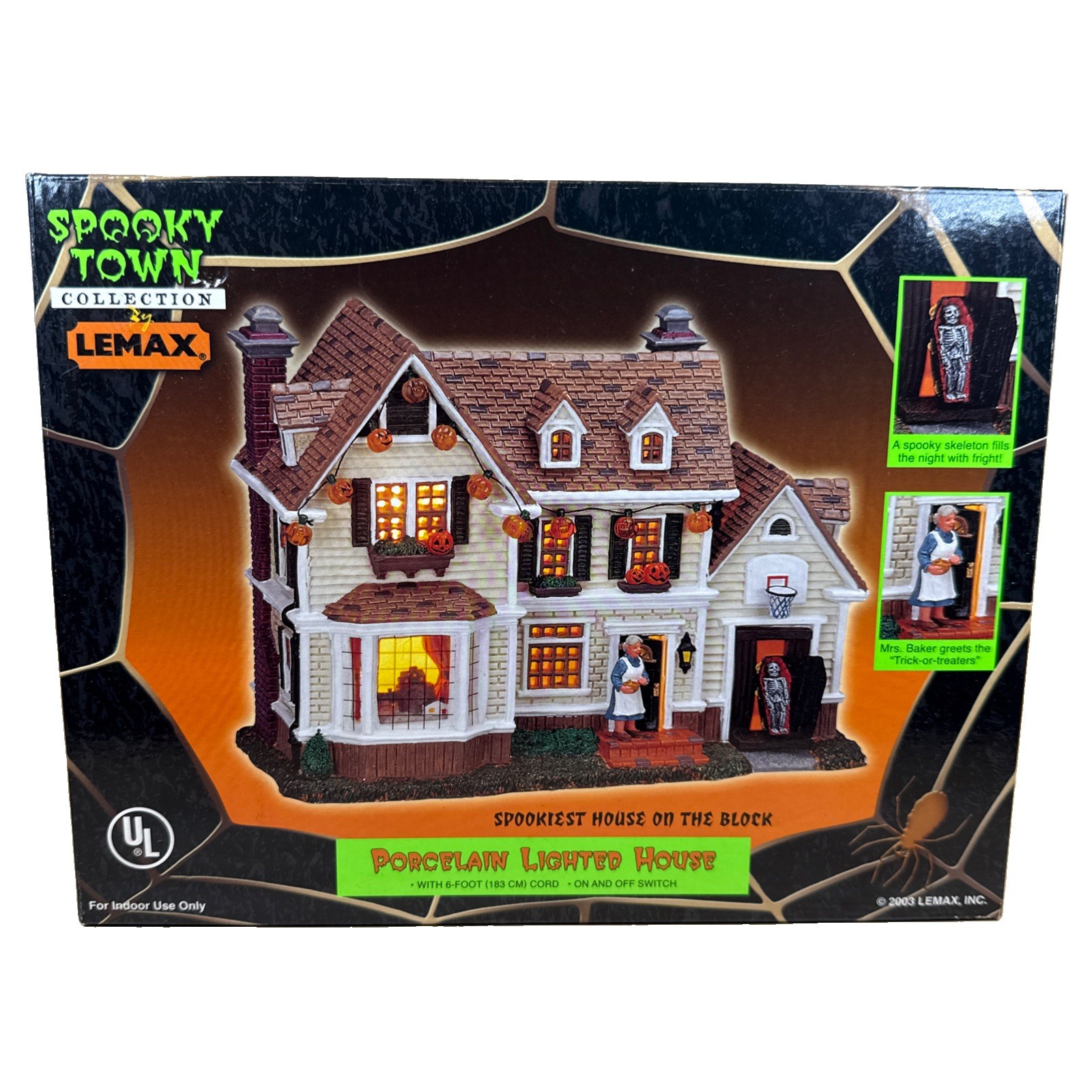 Vtg LEMAX Spooky Town Halloween Spookiest House On The Block 2003 Lighted 35785A Vtg LEMAX Spooky Town Halloween Spookiest House On The Block 2003 Lighted 35785A