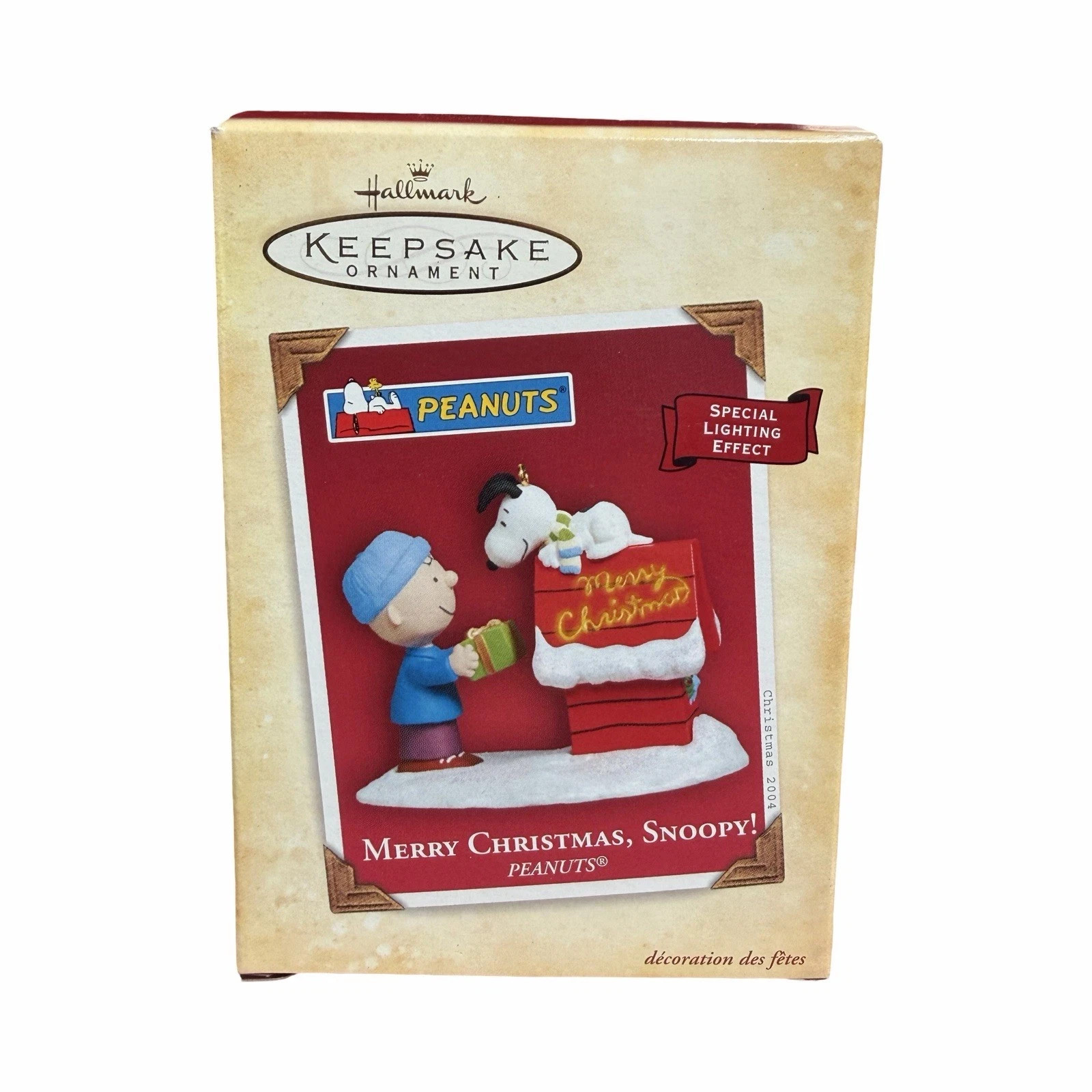 2004 Hallmark Merry Christmas, Snoopy Ornament - Peanuts - Charlie Brown--522-35