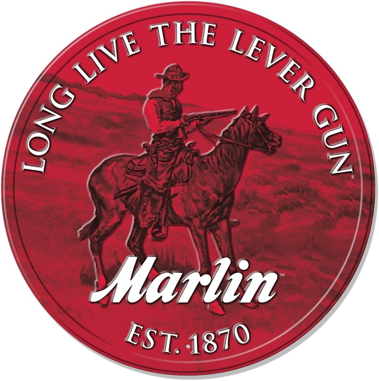 Desperate Enterprises Marlin Round Fully Embossed Steel Sign - Nostalgic Vint...