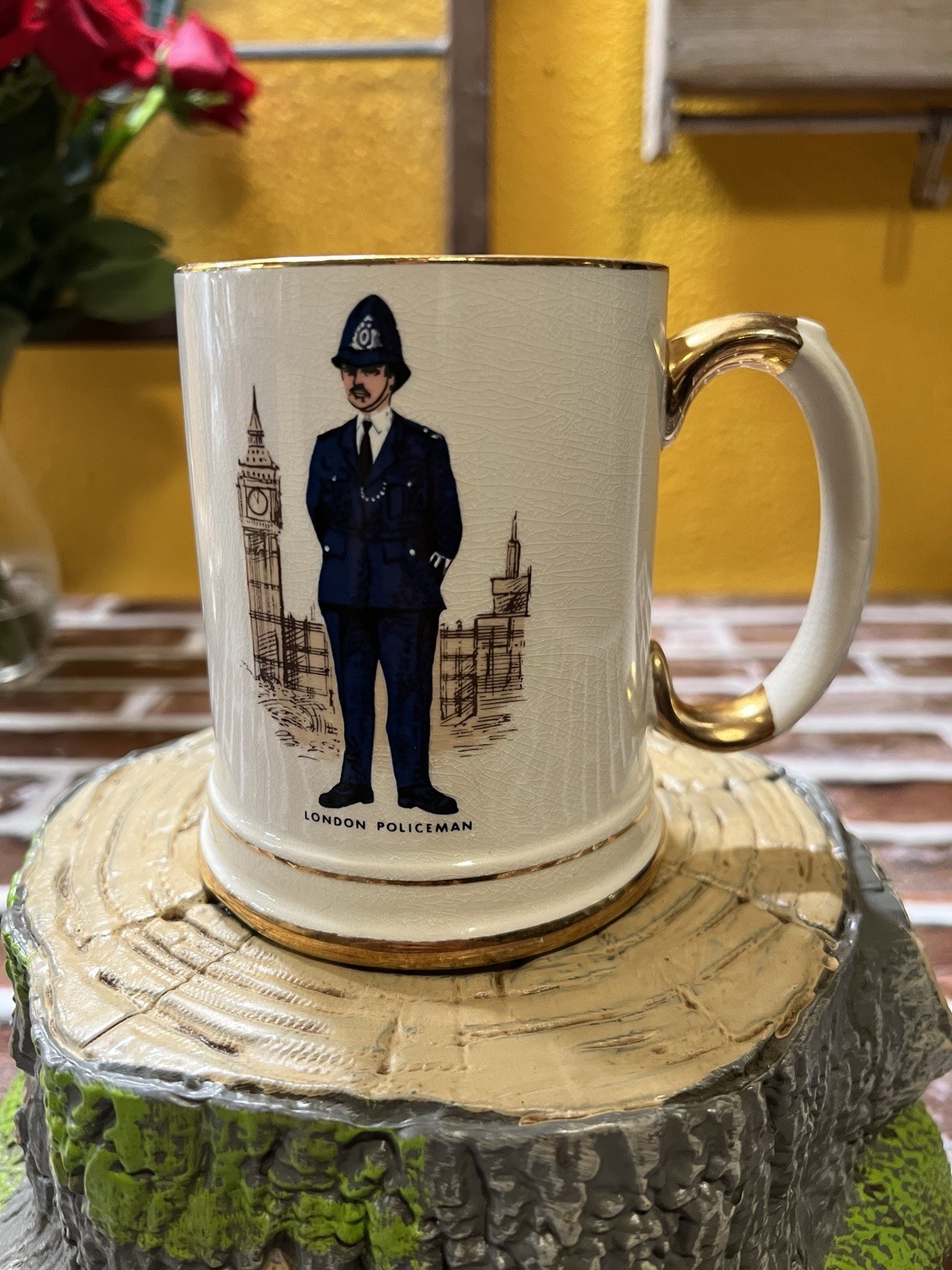 Vintage Price Kensington London Policeman Mug Tankard Gold Trim England 3265