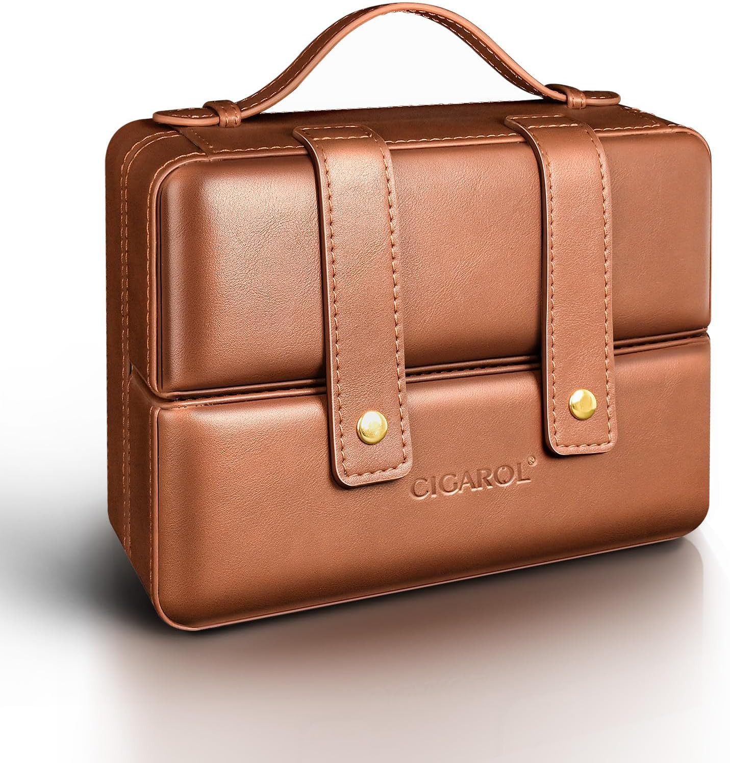 Luxury Portable Leather Cigar Humidor Case with Humidifier - Ideal Gift for Him