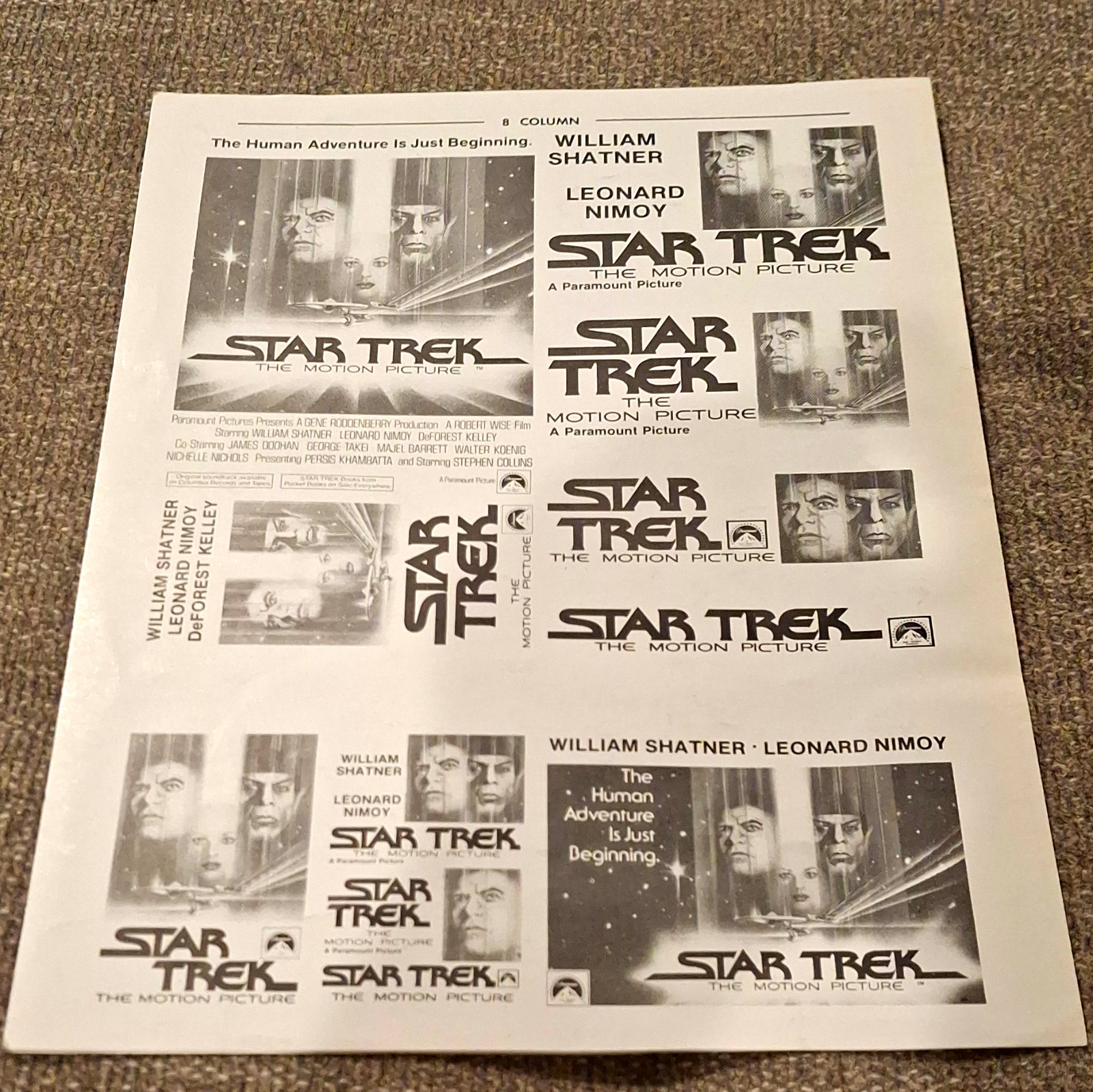 Paramount Pictures Star Trek Vintage Mini Ad Sheet Poster Lot Motion Picture