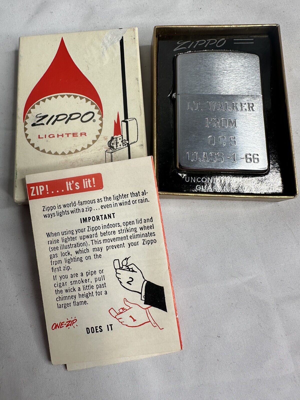 Vintage Zippo Lighter 200 Brush Finish Chrome 1967 Original Box USA BNIB HTF MCM