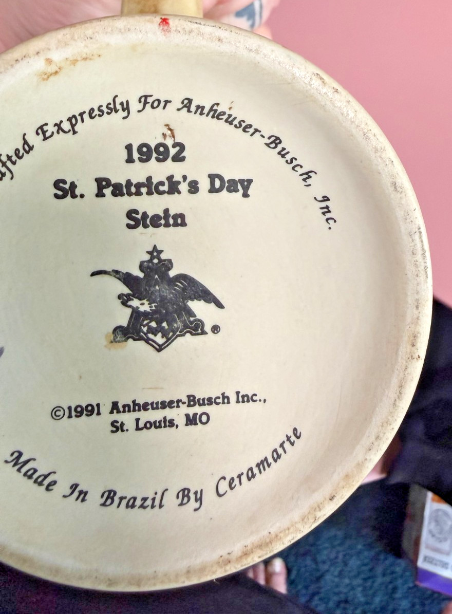 1992 Anheuser-Busch St. Patick's Day Stein #Beer #Collectibles