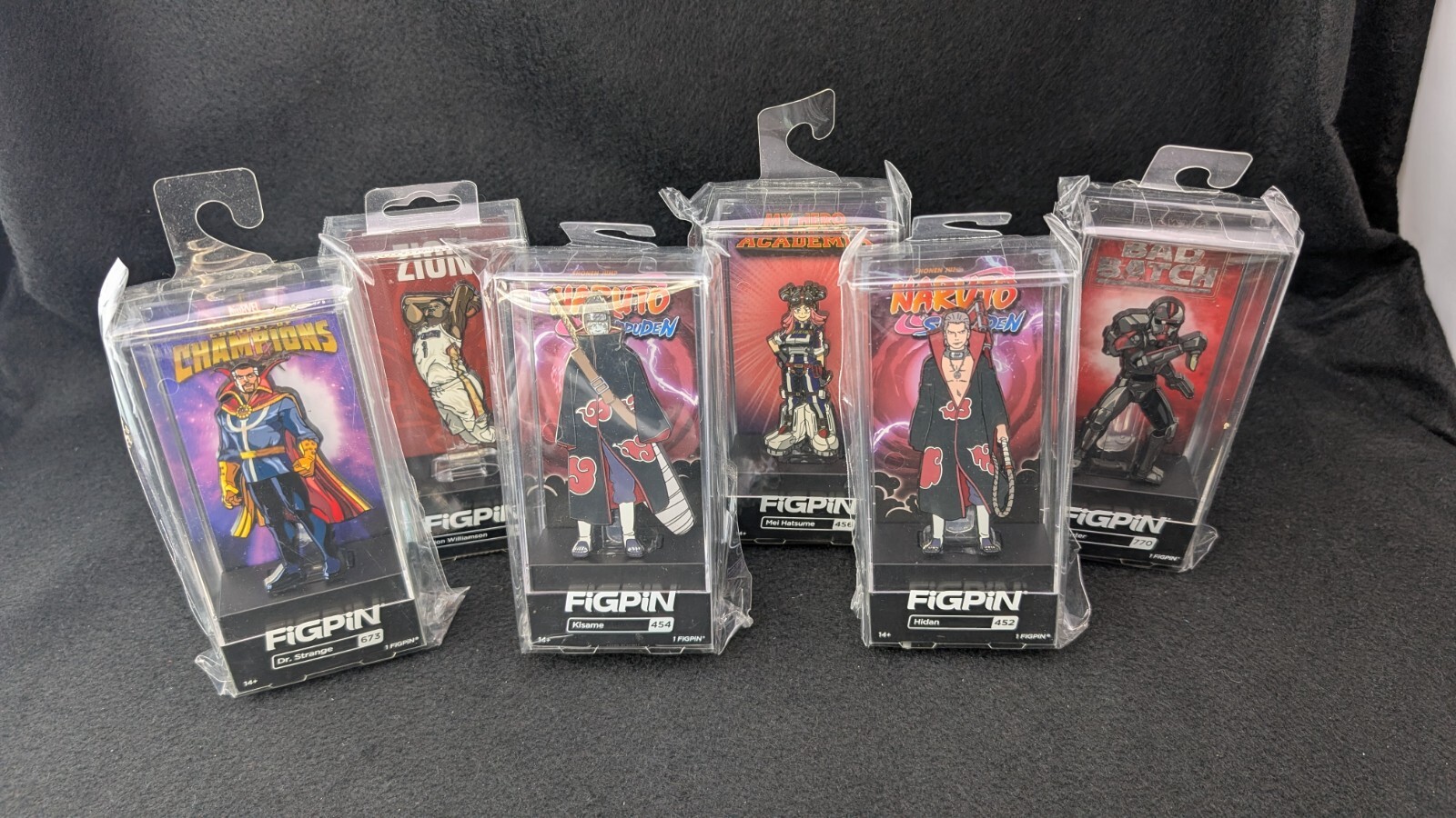 Lot of 6 Mixed-Genre FiGPiN Collectibles – Anime, Marvel, Star Wars, and NBA Lot of 6 Mixed-Genre FiGPiN Collectibles – Anime, Marvel, Star Wars, and NBA