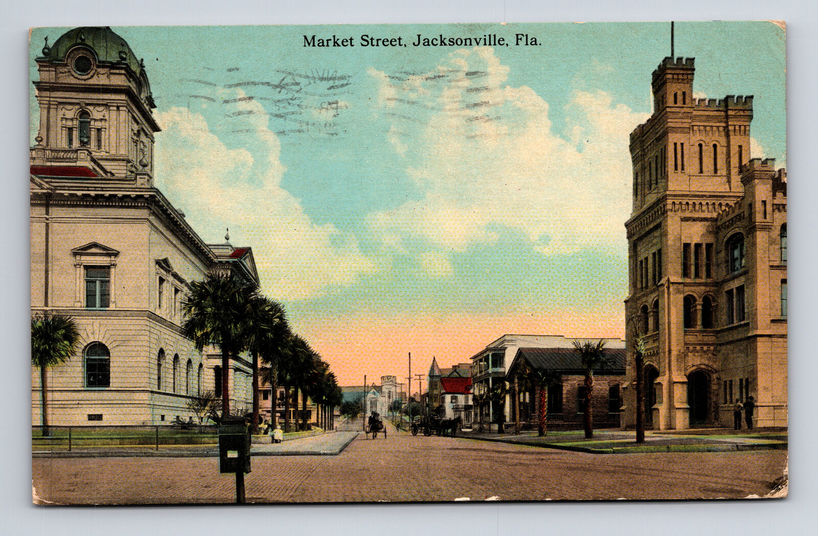 1910s Market Street Jacksonville Florida FL Postcard