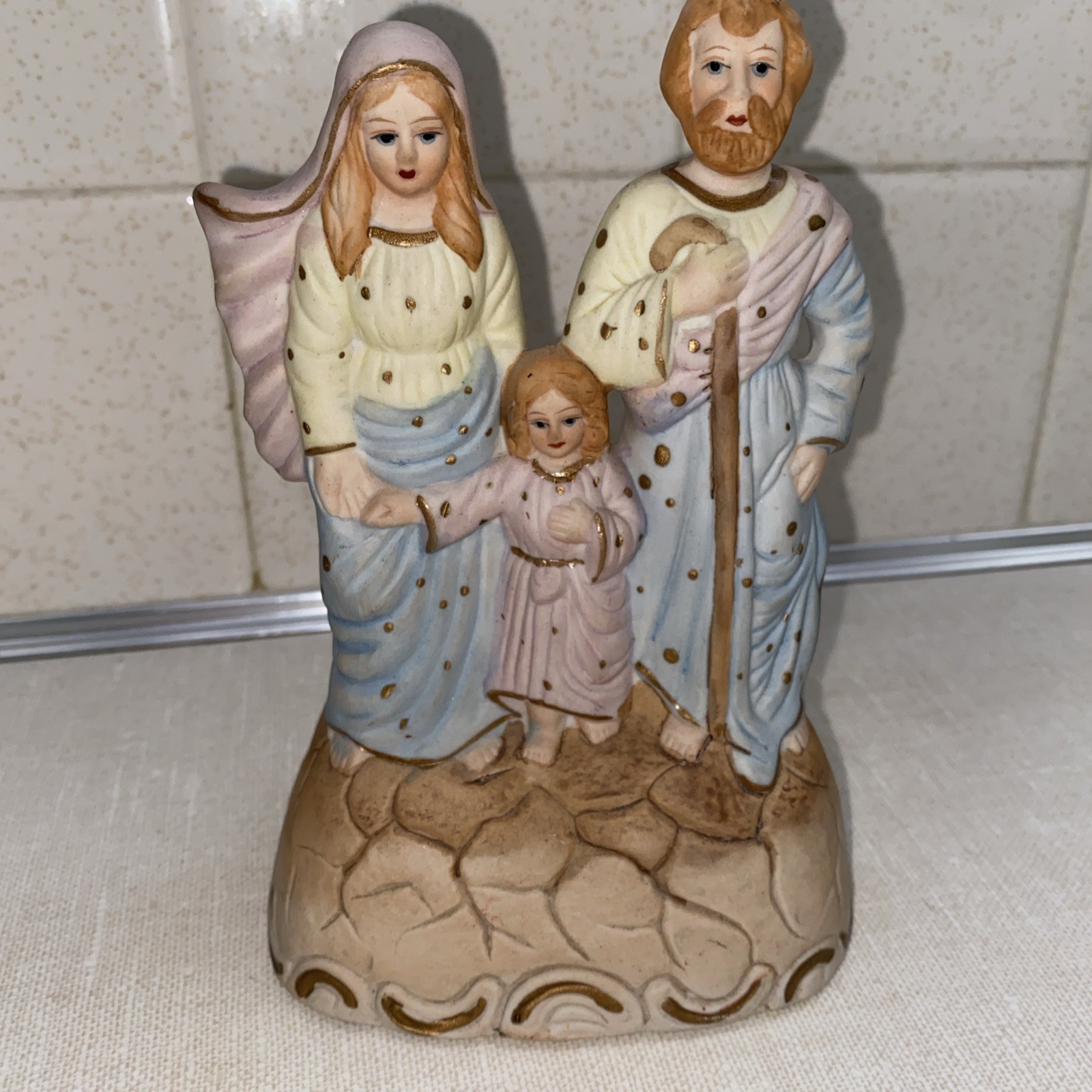 Flambro Fine Porcelain Holy Family figurine Christmas Decoration NO Light VTG