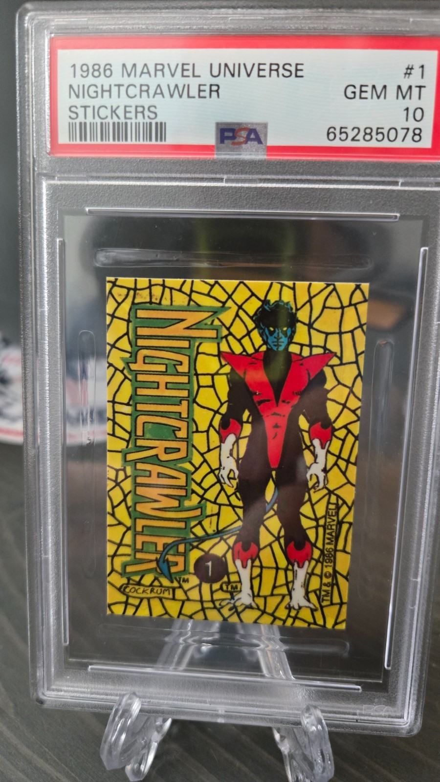 1986 Marvel Comic Images Stickers #1 Nightcrawler PSA 10