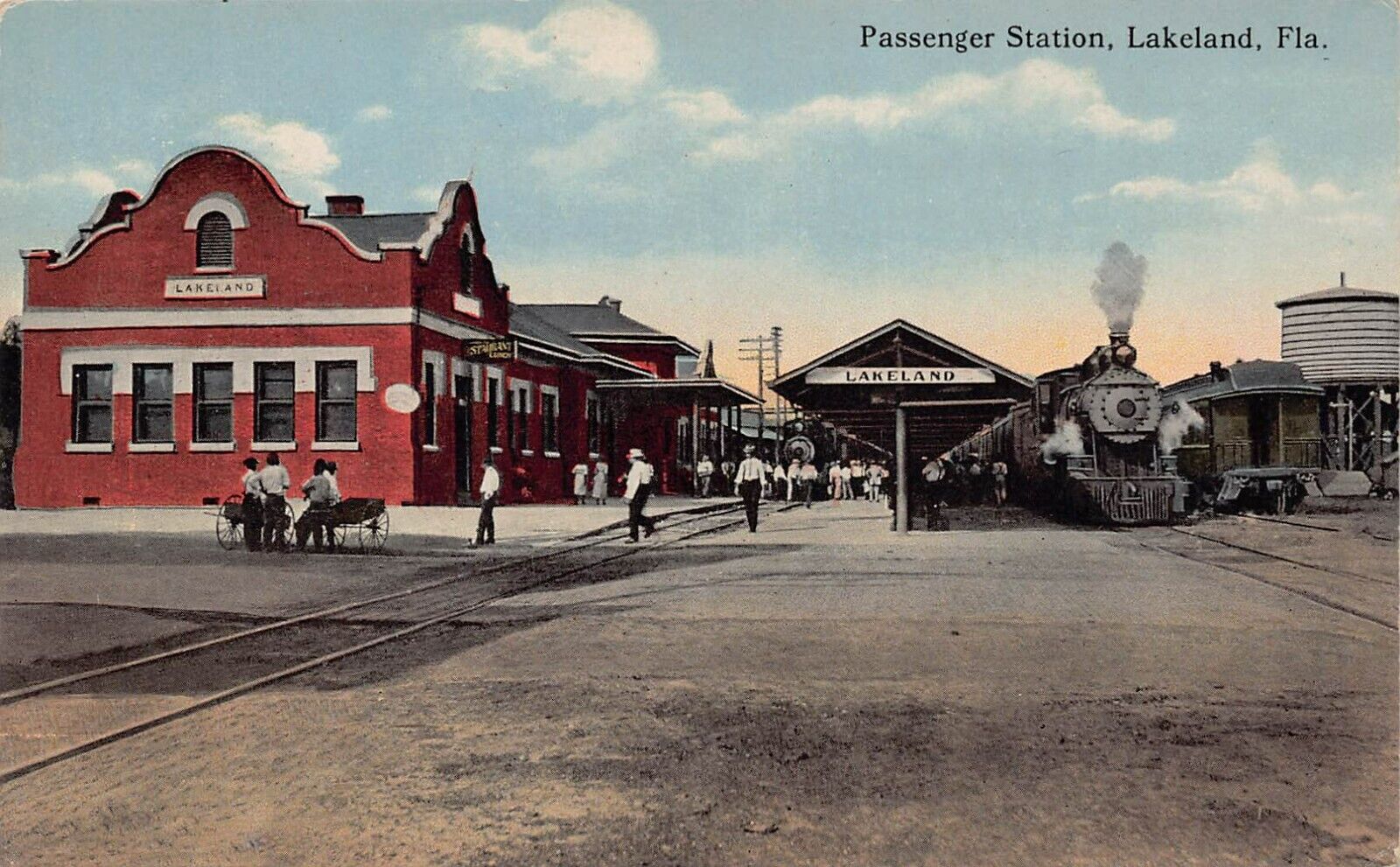 Lakeland FL Florida Train Station Depot Railway Railroad 1910s Vtg Postcard P8