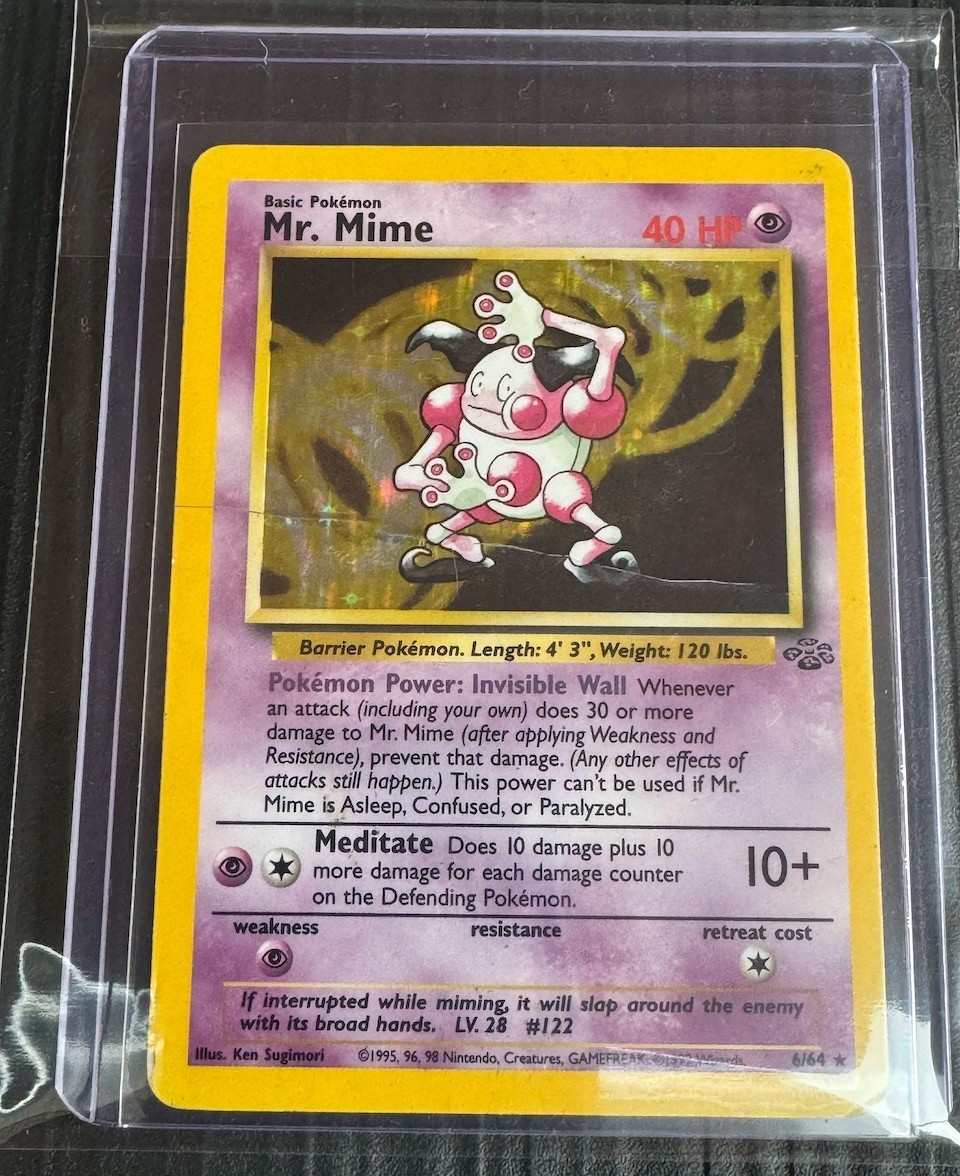 Pokemon Mr Mime 6/64 Jungle Unlimited Holo Rare 1999 WOTC Vintage