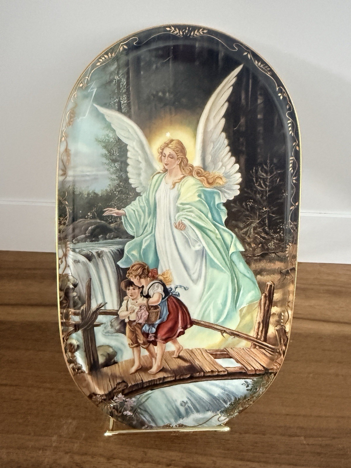 Bradford Exchange Behuteter Heimweg Guardian Angel German Plate 1995