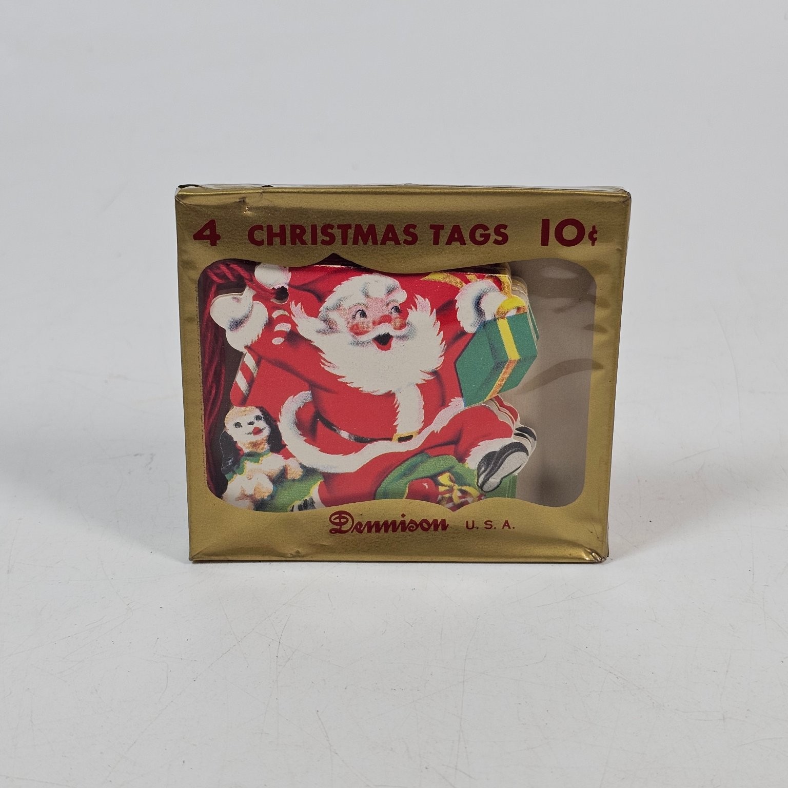 Vintage Dennison Christmas Tags Santa Original Box New Old Stock Vintage Dennison Christmas Tags Santa Original Box New Old Stock