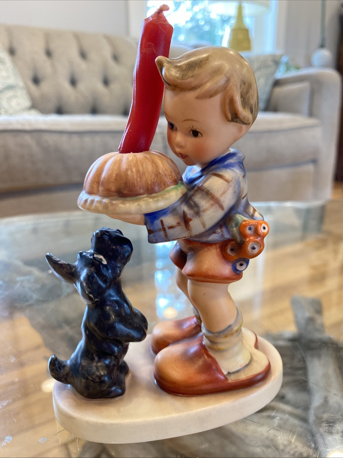 1950-55 TMK2 Full Bee Hummel #9 Begging His Share Figurine 5.5” Rare With Candle
